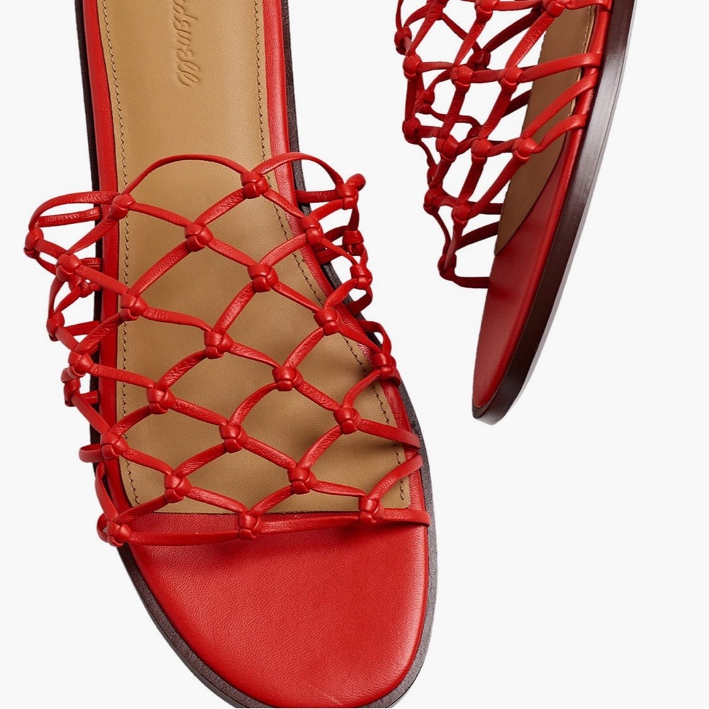 Madewell Taryn Red Knotted Slide Sandals